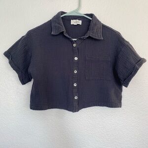 Bohme Cropped Cotton Gauze Top